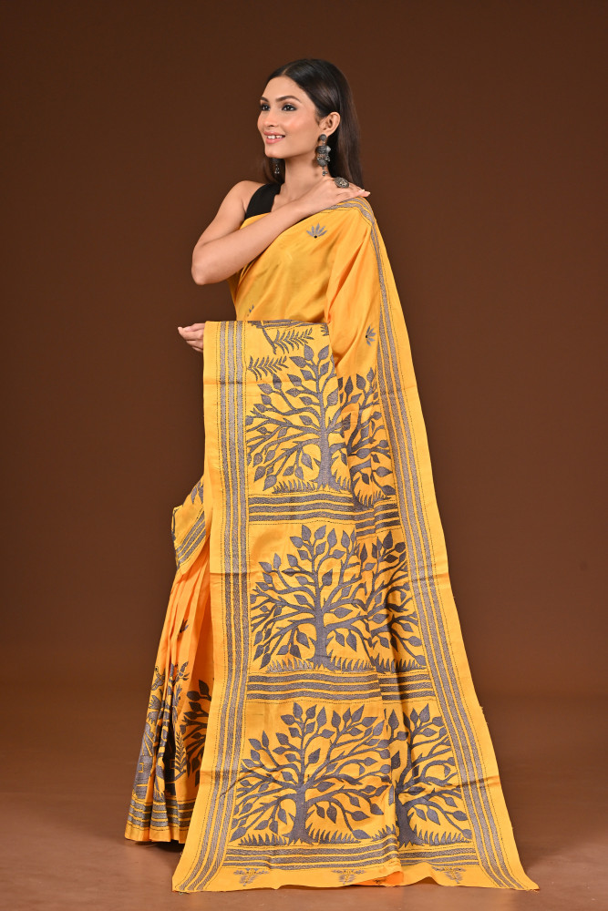 PURE  SILK KANTHA SAREE