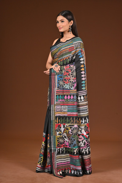 PURE  SILK KANTHA SAREE