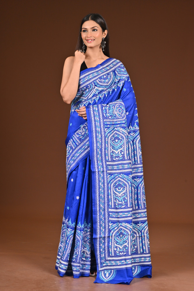 Image of PURE  SILK KANTHA SAREE