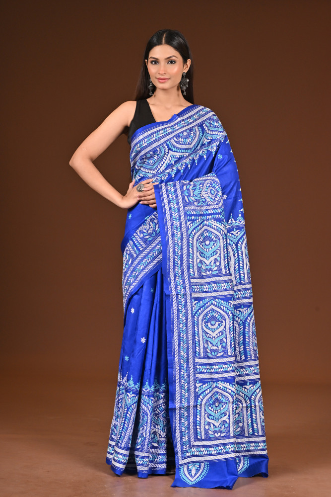 PURE  SILK KANTHA SAREE
