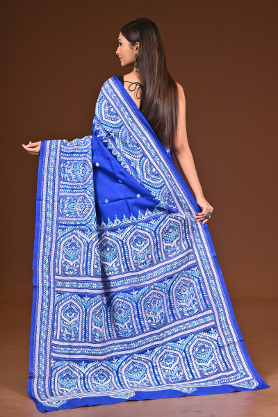 PURE  SILK KANTHA SAREE