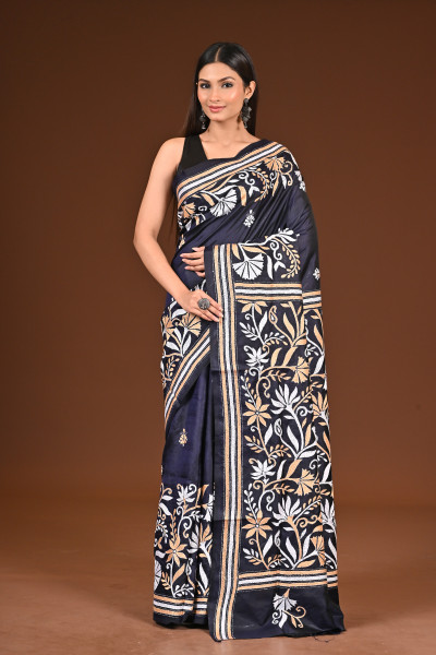 PURE  SILK KANTHA SAREE