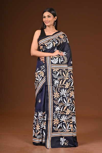 PURE  SILK KANTHA SAREE