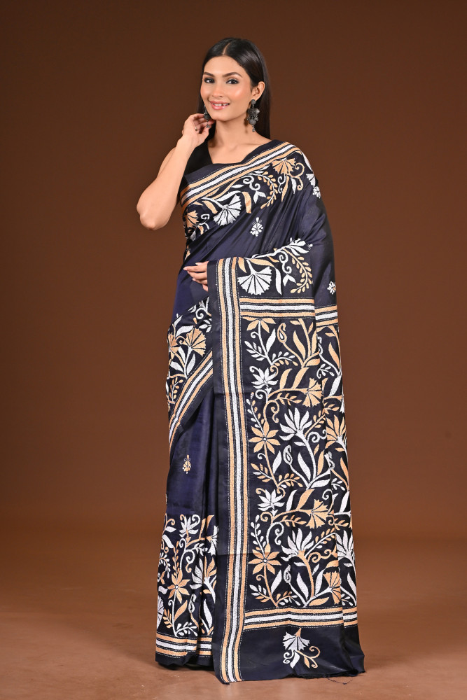 PURE  SILK KANTHA SAREE