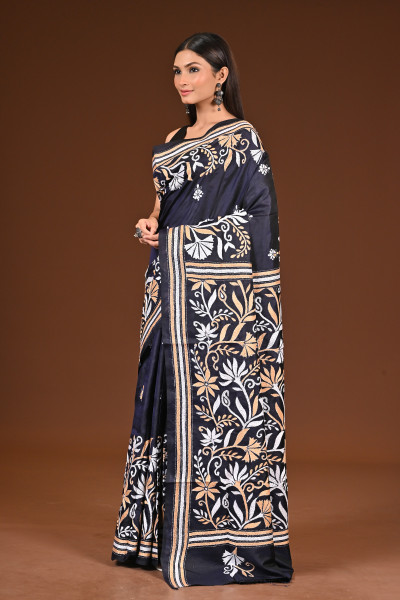 PURE  SILK KANTHA SAREE