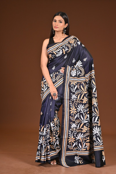 PURE  SILK KANTHA SAREE