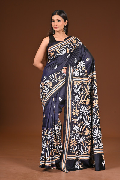 PURE  SILK KANTHA SAREE