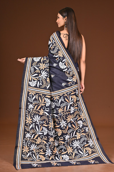 PURE  SILK KANTHA SAREE