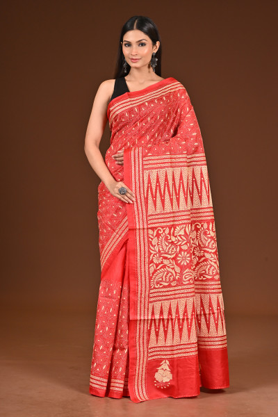 PURE  SILK KANTHA SAREE