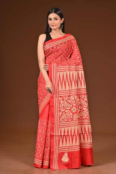 PURE  SILK KANTHA SAREE