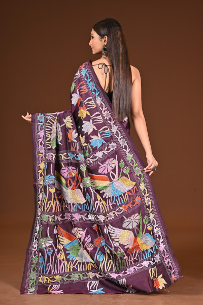 PURE  SILK KANTHA SAREE