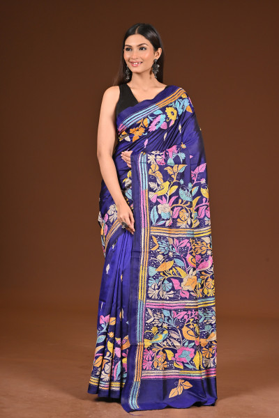 PURE  SILK KANTHA SAREE