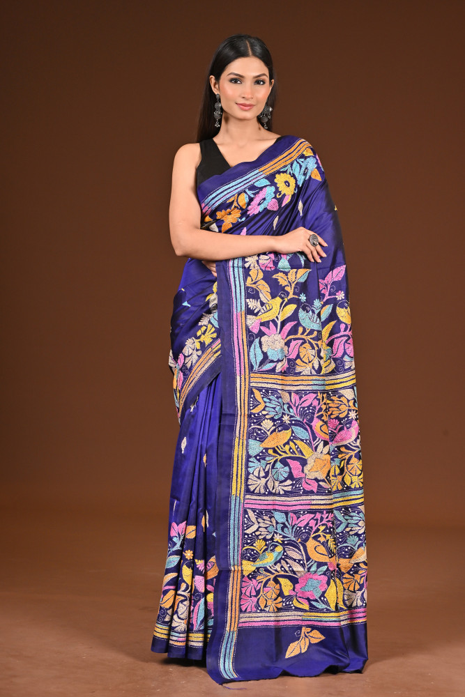 PURE  SILK KANTHA SAREE