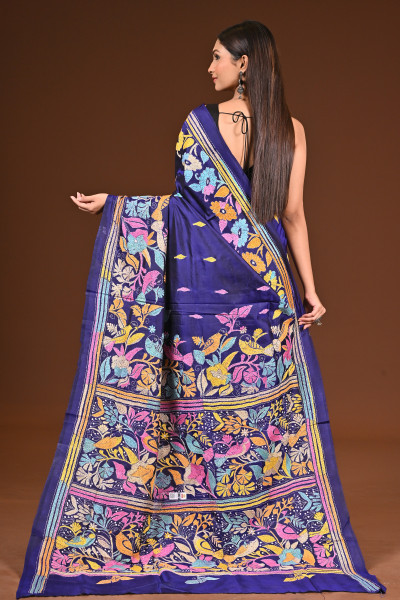 PURE  SILK KANTHA SAREE