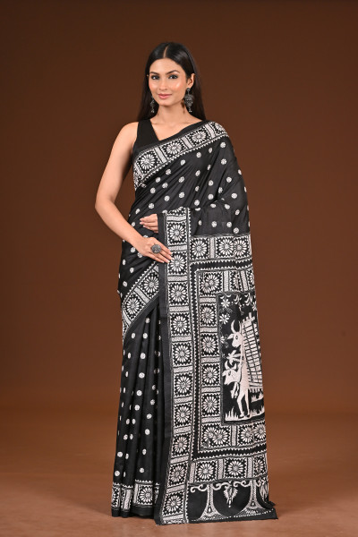 PURE  SILK KANTHA SAREE