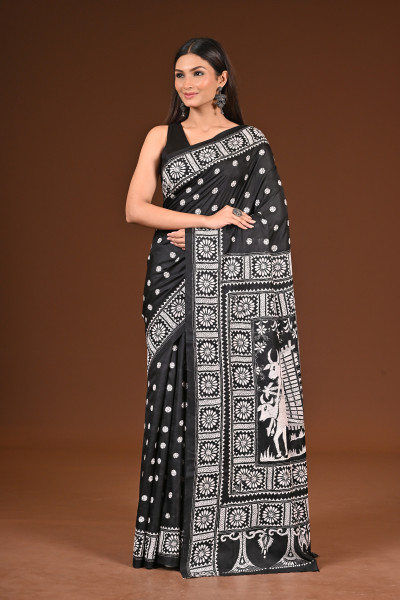 PURE  SILK KANTHA SAREE