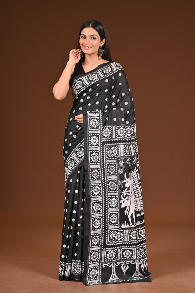 PURE  SILK KANTHA SAREE