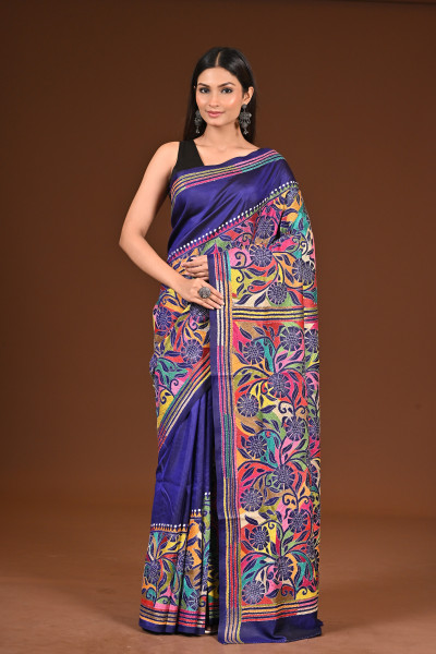 PURE  SILK KANTHA SAREE