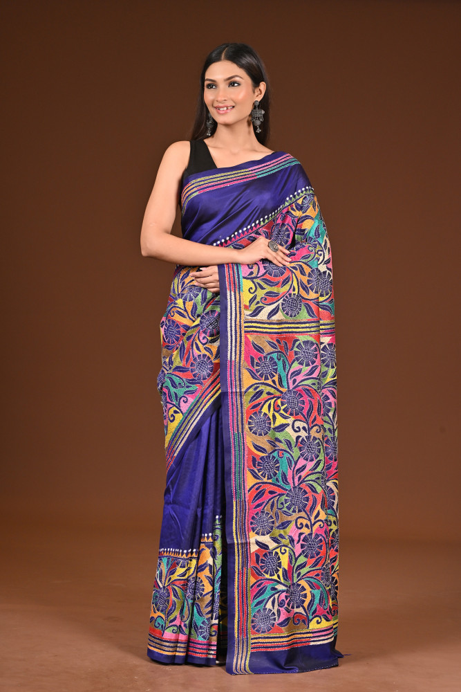 PURE  SILK KANTHA SAREE