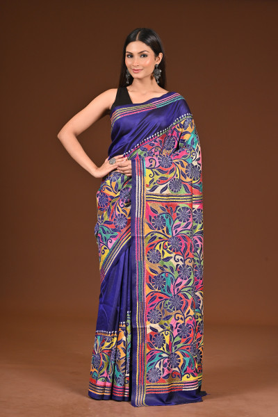 PURE  SILK KANTHA SAREE