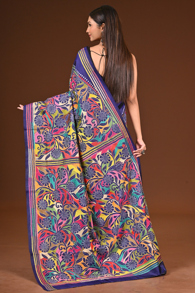 PURE  SILK KANTHA SAREE