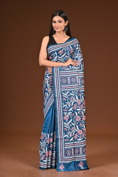 PURE  SILK KANTHA SAREE