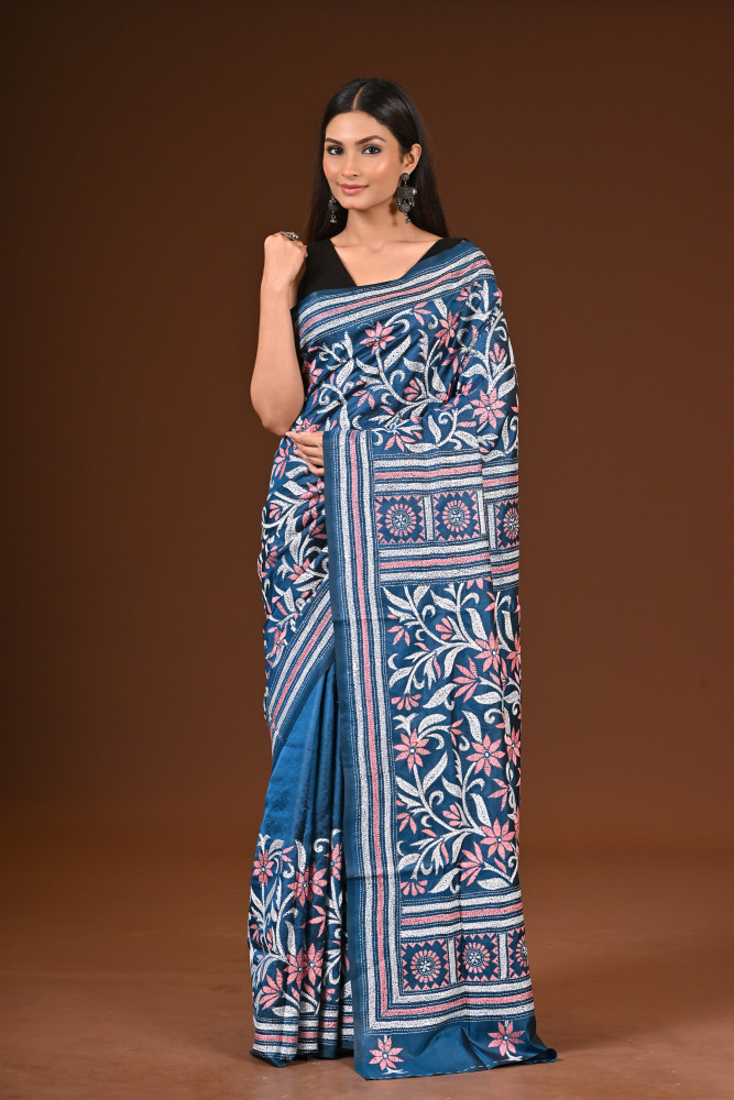 Image of PURE  SILK KANTHA SAREE