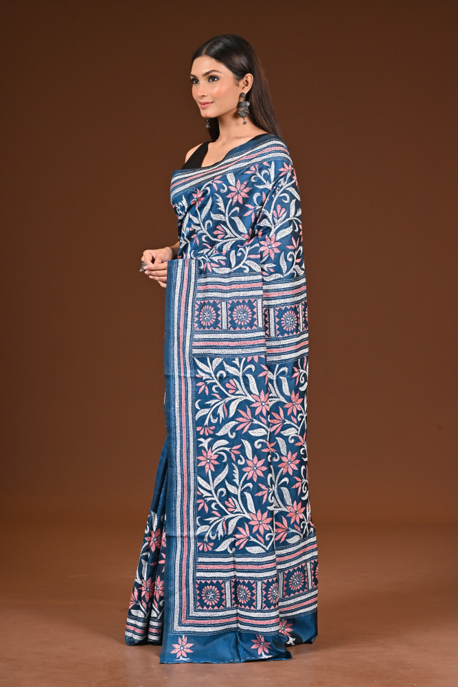 PURE  SILK KANTHA SAREE