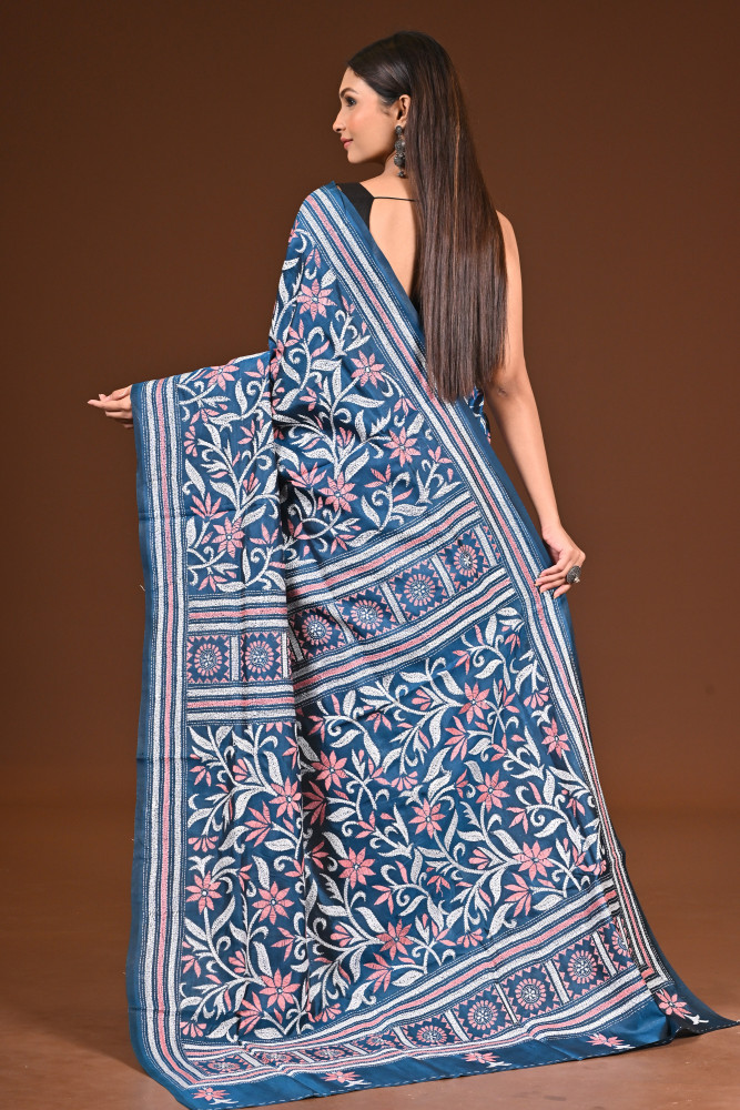 PURE  SILK KANTHA SAREE