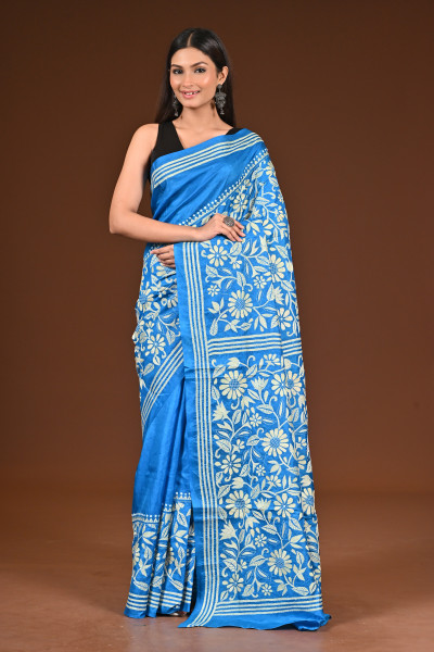 PURE  SILK KANTHA SAREE