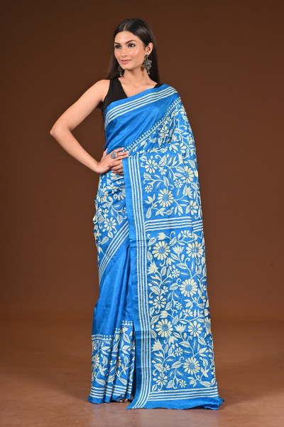 PURE  SILK KANTHA SAREE