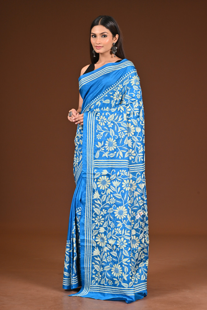 PURE  SILK KANTHA SAREE