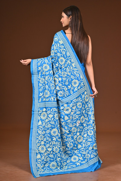 PURE  SILK KANTHA SAREE