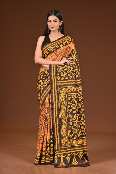 PURE SILK BATIK KANTHA SAREE