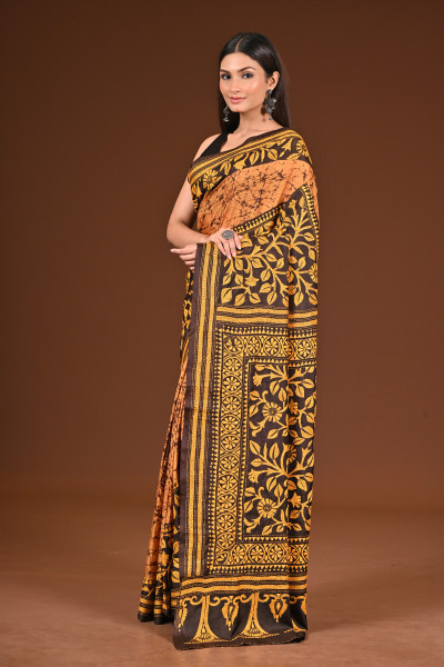 PURE SILK BATIK KANTHA SAREE