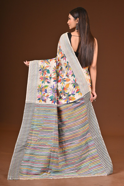 PURE SILK JALCHURI ALLOVER  KANTHA SAREE