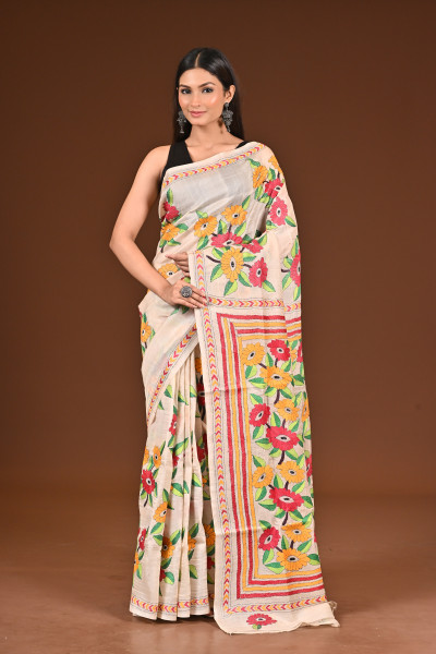 PURE  SILK KANTHA SAREE