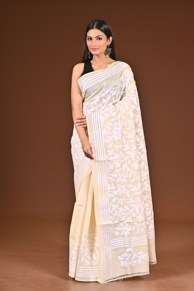 PURE  SILK KANTHA SAREE