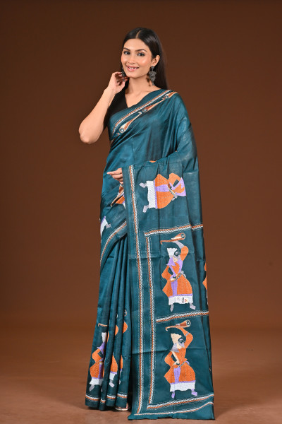 PURE  SILK KANTHA SAREE