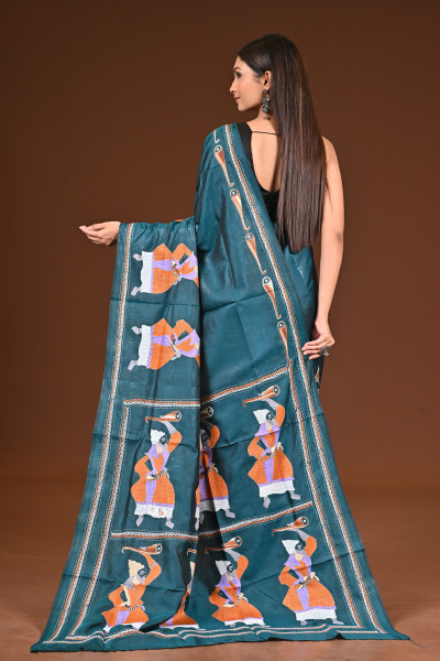 PURE  SILK KANTHA SAREE