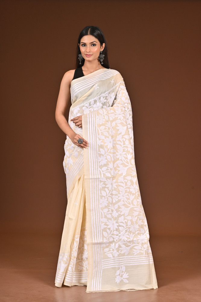 PURE  SILK KANTHA SAREE