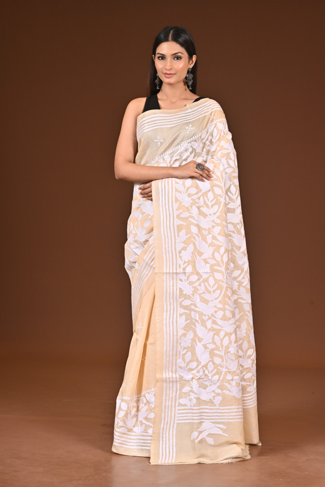 PURE  SILK KANTHA SAREE