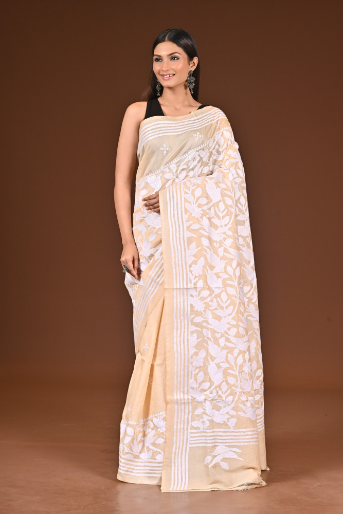 PURE  SILK KANTHA SAREE