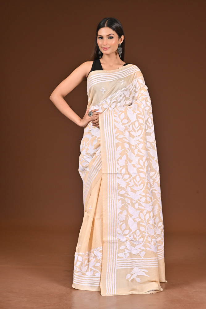 Image of PURE  SILK KANTHA SAREE