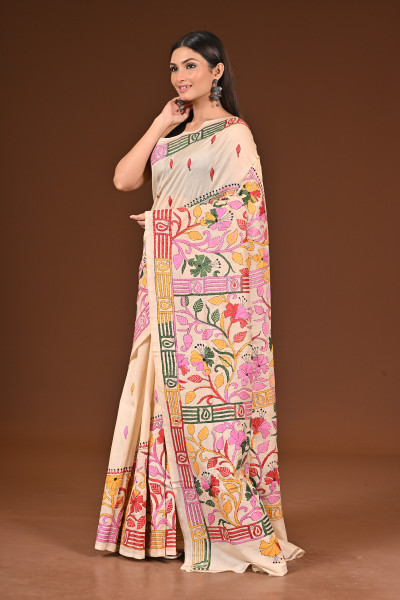 PURE  SILK KANTHA SAREE
