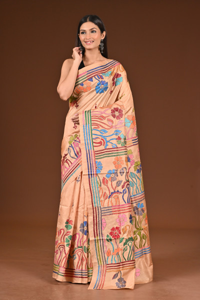 PURE  SILK KANTHA SAREE