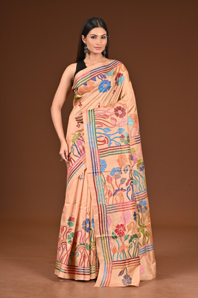 PURE  SILK KANTHA SAREE