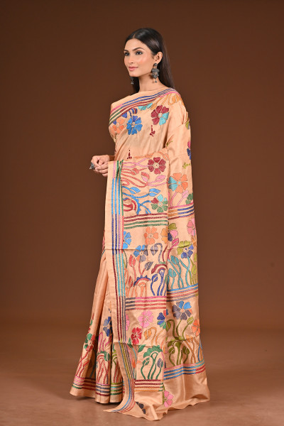 PURE  SILK KANTHA SAREE