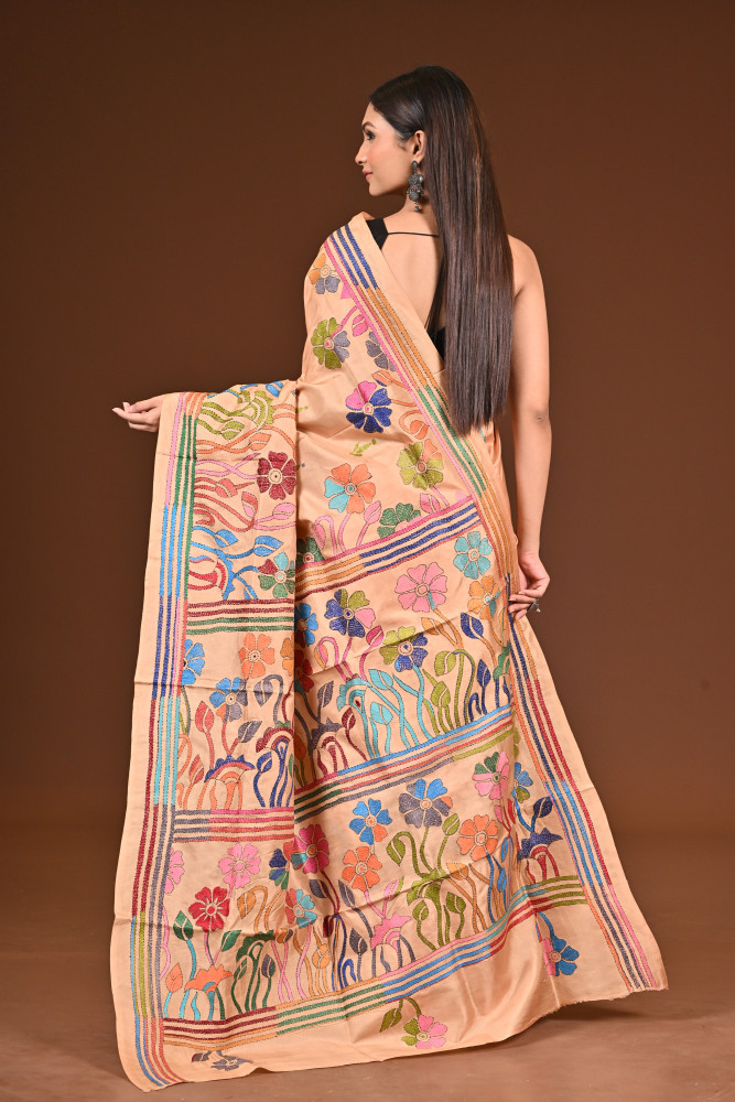 PURE  SILK KANTHA SAREE