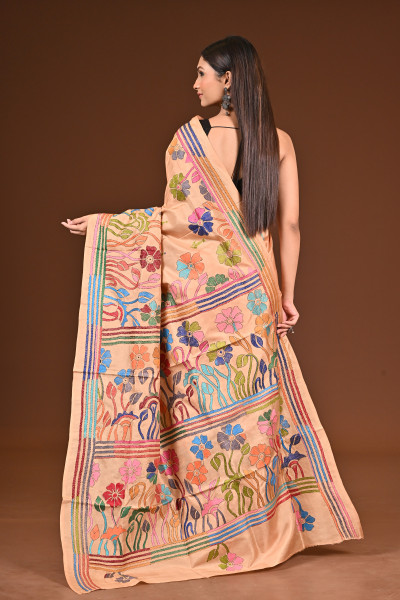 PURE  SILK KANTHA SAREE